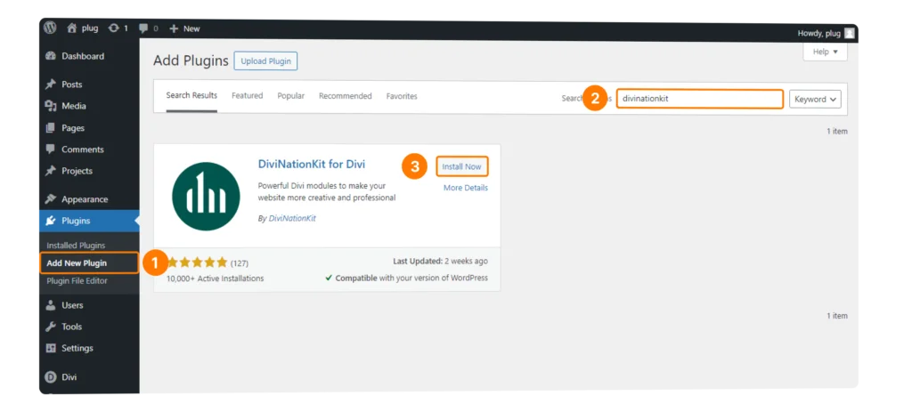 How to install DiviNationKit